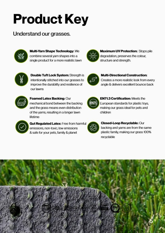 🏡 Waterside 35mm Premium Artificial Grass: Vibrant and Lush Artificial Grass for Family Gardens ,Available in 5m, 4mtr or 2mtr Widths - Hardscape Supplies Co