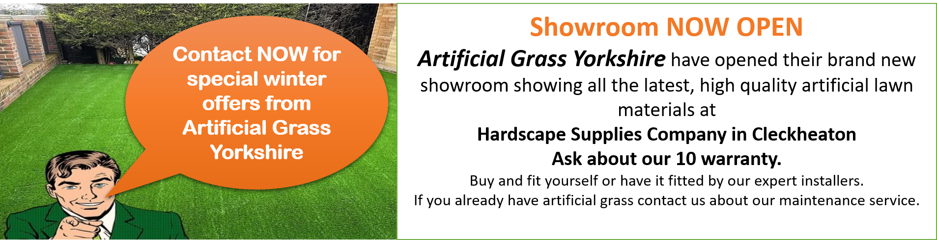 Artificial Grass Showroom at Hardscape Supplies Cleckheaton
