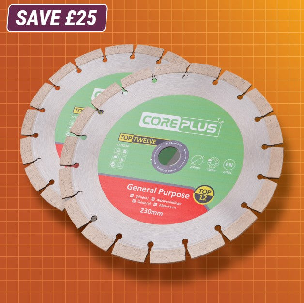 Coreplus 230mm Diamond Blade Twin Pack - Hardscape Supplies Co