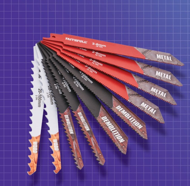 Faithfull 10 Piece Sabre Saw Blade Set - Hardscape Supplies Co