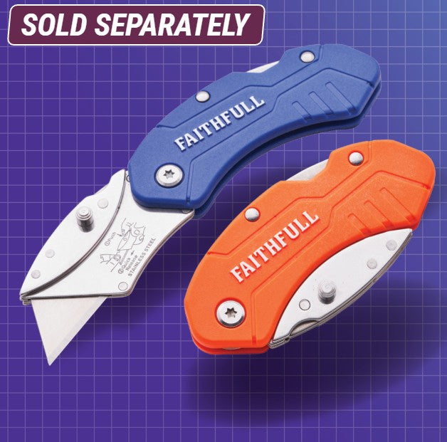 Faithfull Folding Hi-Vis Utility Knife - Hardscape Supplies Co