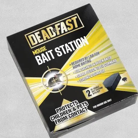 Deadfast Ready to Use Mouse Killer Bait Station Twin Pack 2 X 10g UK only www.hardscapesupplies.co.uk - Cleckheaton - West Yorkshire