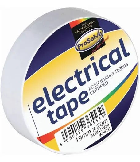 ELECTRICAL TAPE WHITE 19MM X 20M ELECTW20 - Hardscape Supplies Co