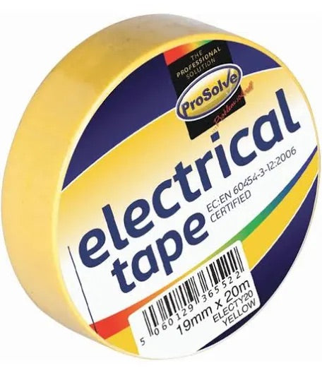 ELECTRICAL TAPE YELLOW 19MM X 20M ELECTY20 - Hardscape Supplies Co