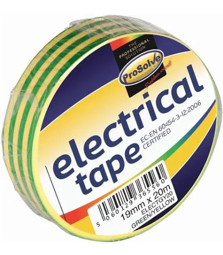 ELECTRICAL TAPE GREEN/YELLOW 19MM X 20M ELECTGY20 - Hardscape Supplies Co