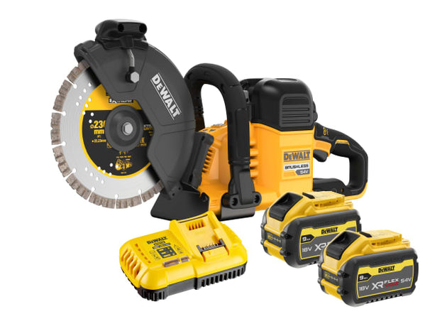 DCS691X2 XR FlexVolt 230mm Cut Off Saw 54V. 2 options available Bare or with 2 x 54v 9.0Ah Li-ion battery and diamond cutting disc - Hardscape Supplies Co