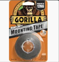 GORILLA  BLACK HEAVY DUTY MOUNTING TAPE 1.5M - Hardscape Supplies Co
